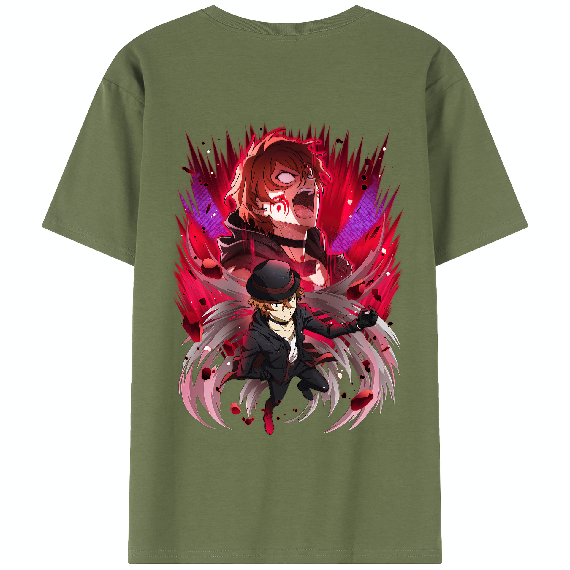 （画像用） 文豪ストレイドッグス Bungo Stray Dogs 綿100％半袖Tシャツ（背面プリント）